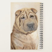 Shar Pei Painting - Niedliche Original Dog Art Planer (Rückseite)