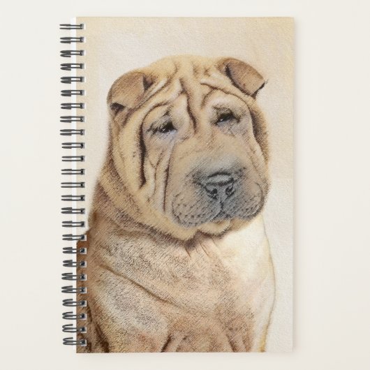 Shar Pei Painting - Niedliche Original Dog Art Planer (Vorderseite)