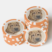 Shar Pei Painting - Niedliche Original Dog Art Pokerchips (Stapel)