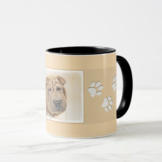 Shar Pei Painting - Niedliche Original Dog Art Tasse (VorderseiteRechts)