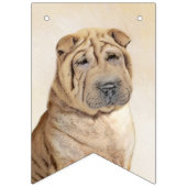 Shar Pei Painting - Niedliche Original Dog Art Wimpelkette (Zweite Fahne)