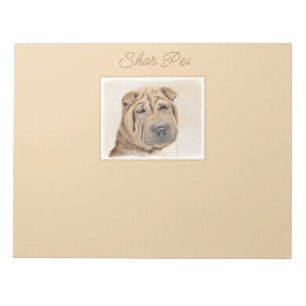 Shar Pei Painting - Niedliches Original Dog Art No Notizblock