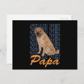 Shar Pei Papa | Hundebesitzer Shar-Peis Postkarte (Vorne/Hinten)