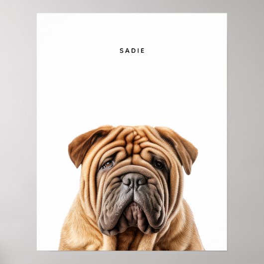 Shar Pei Personalisiert Print Poster (Vorne)