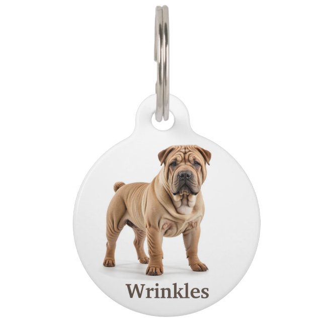 Shar-Pei personalize Haustiermarke (Vorderseite)