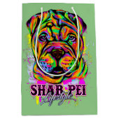 Shar Pei Puppy Dog Lifestyle Mittlere Geschenktüte (Vorderseite)