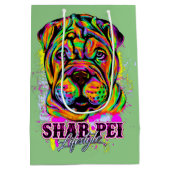 Shar Pei Puppy Dog Lifestyle Mittlere Geschenktüte (Rückseite)