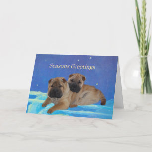 Shar Pei Puppy Froher Festtage Feiertagskarte