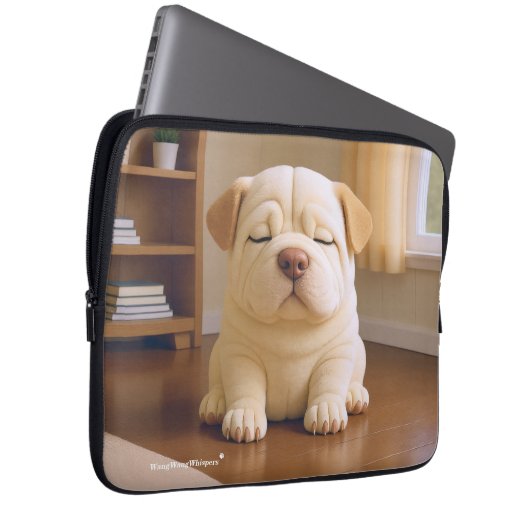 Shar Pei Puppy - Soft Serenity by WangWang Laptopschutzhülle (Vorne Rechts)