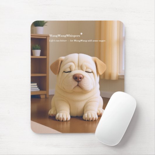 Shar Pei Puppy - Soft Serenity by WangWang Mousepad (Mit Mouse)