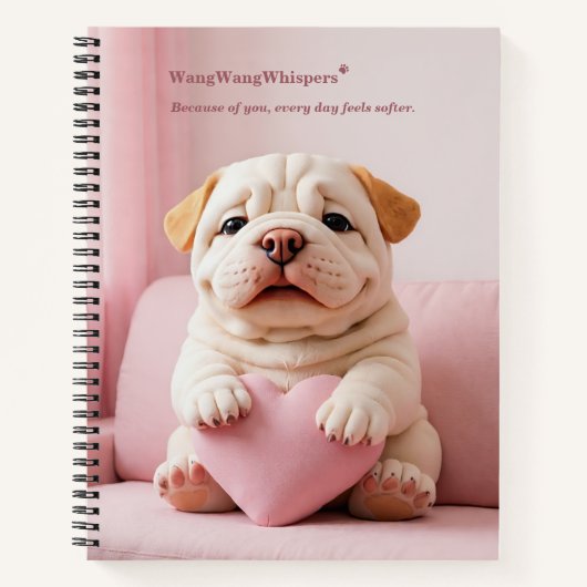 Shar Pei Puppy – Sweet Embrace by WangWang Notizblock (Vorderseite)