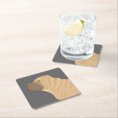 Shar Pei Rechteckiger Pappuntersetzer (Vor Ort)