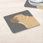 Shar Pei Rechteckiger Pappuntersetzer (angewinkelt)