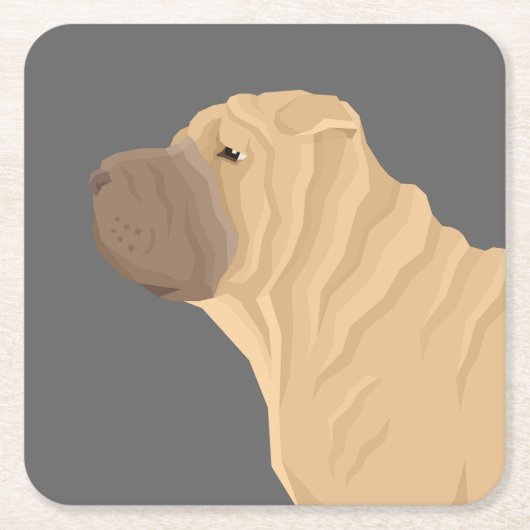 Shar Pei Rechteckiger Pappuntersetzer (Vorderseite)