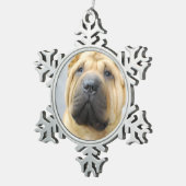 Shar Pei Schneeflocken Zinn-Ornament (Rechts)