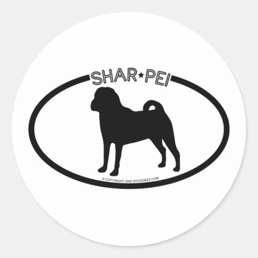 Shar Pei Silhouette Black Sticker (Vorderseite)