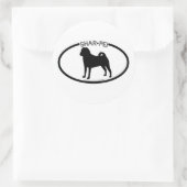 Shar Pei Silhouette Black Sticker (Tasche)