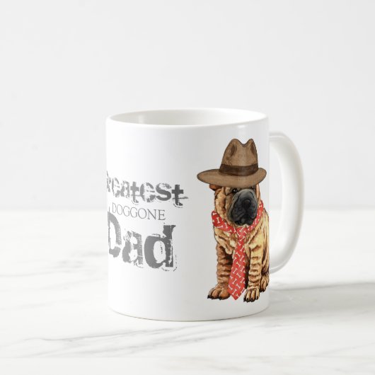 Shar-Pei-Vater Kaffeetasse (VorderseiteRechts)