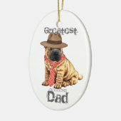 Shar-Pei Vater Keramik Ornament (Links)
