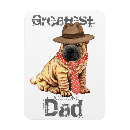 Shar-Pei-Vater Magnet (Vertikal)