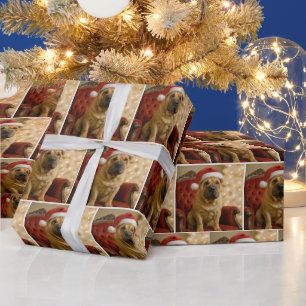 Shar-Pei Weihnachtshund Geschenkpapier