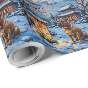 Shar Pei Weihnachtslaterne Zen Garten Feiertage Geschenkpapier