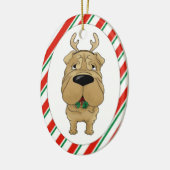 Shar-Pei Weihnachtsverzierung Keramikornament (Links)