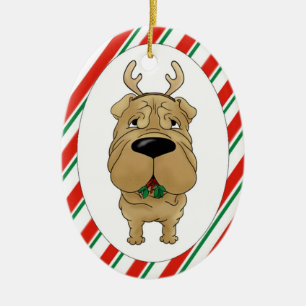Shar-Pei Weihnachtsverzierung Keramikornament