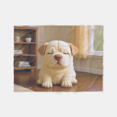 Shar Pei Welpe - Sanfte Ruhe von WangWang Fleecedecke (Vorderseite (Horizontal))
