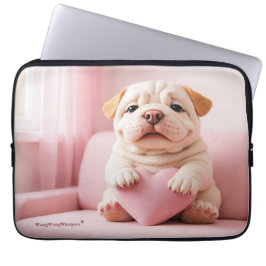 Shar Pei Welpe – Süße Umarmung von WangWang Laptopschutzhülle