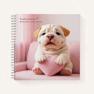 Shar Pei Welpe – Süße Umarmung von WangWang Notizblock