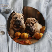 Shar Pei Welppy Autumn Delight Pumpkin Button (Beispiel)