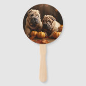 Shar Pei Welppy Autumn Delight Pumpkin Fächer (Rückseite)