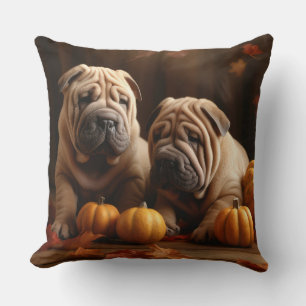 Shar Pei Welppy Autumn Delight Pumpkin Kissen