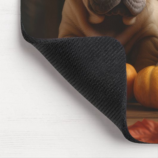 Shar Pei Welppy Autumn Delight Pumpkin Mousepad (Ecke)