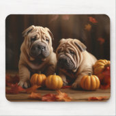 Shar Pei Welppy Autumn Delight Pumpkin Mousepad (Vorne)