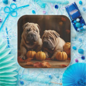 Shar Pei Welppy Autumn Delight Pumpkin Pappteller (Party)
