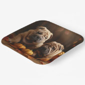 Shar Pei Welppy Autumn Delight Pumpkin Pappteller (Gewinkelt)
