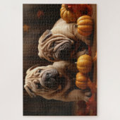 Shar Pei Welppy Autumn Delight Pumpkin Puzzle (Vertikal)
