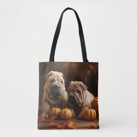 Shar Pei Welppy Autumn Delight Pumpkin Tasche (Vorderseite)