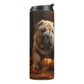 Shar Pei Welppy Autumn Delight Pumpkin Thermosbecher (Nach links gedreht)