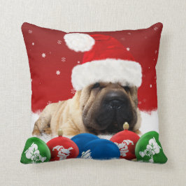 Shar Pei Winter-Polyester-Wurfs-Kissen 16" x 16" Kissen