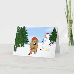 Shar-Pei Winter Szene Feiertagskarte