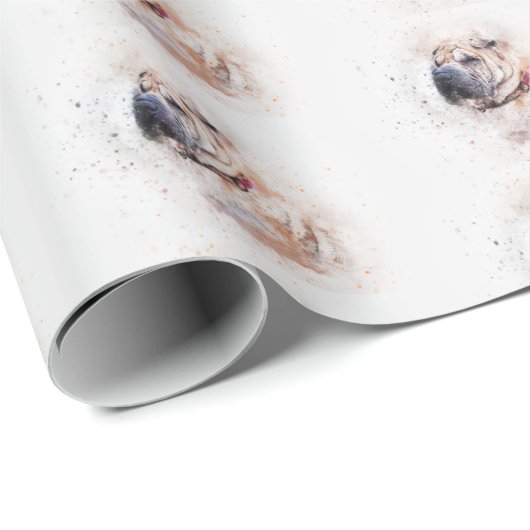 Shar Pei Wrapping Paper Geschenkpapier (Rolleneckpunkt)