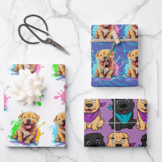 Shar Pei Wrapping Paper Geschenkpapier Set