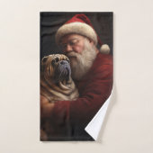 Shar Pei zu Weihnachten Badhandtuch Set (Handtuch)