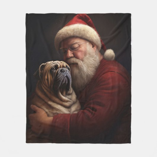 Shar Pei zu Weihnachten Fleecedecke (Vorderseite)