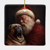 Shar Pei zu Weihnachten Keramikornament (Rückseite)