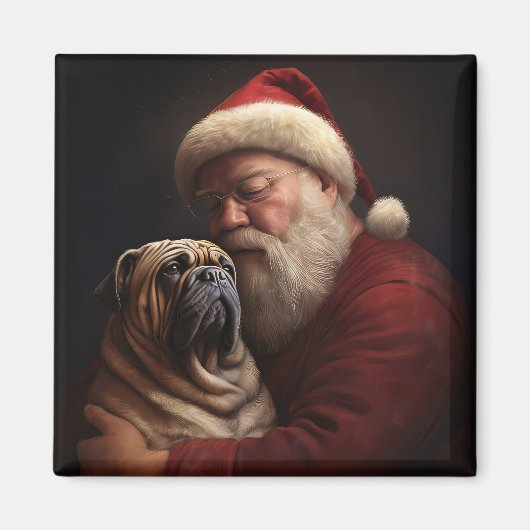 Shar Pei zu Weihnachten Magnet (Vorne)