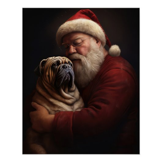 Shar Pei zu Weihnachten Poster (Vorderseite)